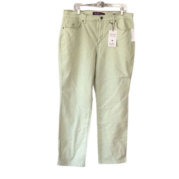 NWT Gloria Vanderbilt Amanda Slimming Jeans Women’s 16 Matcha Latte - Picture 1 of 8